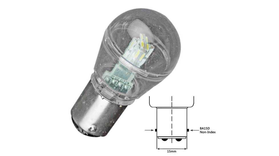 Lunasea Lighting Bayonet 10-30VDC/1W/105 Lumens LED BA15D Bulb, Cool White, LLB-26FC-21-00