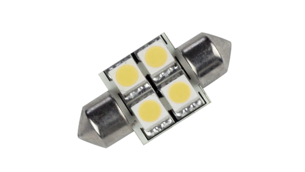 Lunasea Lighting Single-Sided 10-30VDC/0.7W/60 Lumens 4 LED Festoon Light, Warm White, LLB-202W-21-00