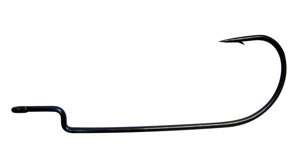 Lunker City 0 Slug-Go Hook, Cone Cut Point, 1X Long Shank, Standard Wire, Offset, Black Nickel, Size 8/0, 5 Per Bag, 8005