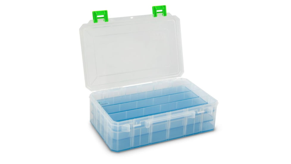 Lure Lock 3 in 1 Deep Box w/Dividers &amp; Ocean Blue Tak Liner, Clear/Green, LL1DWD