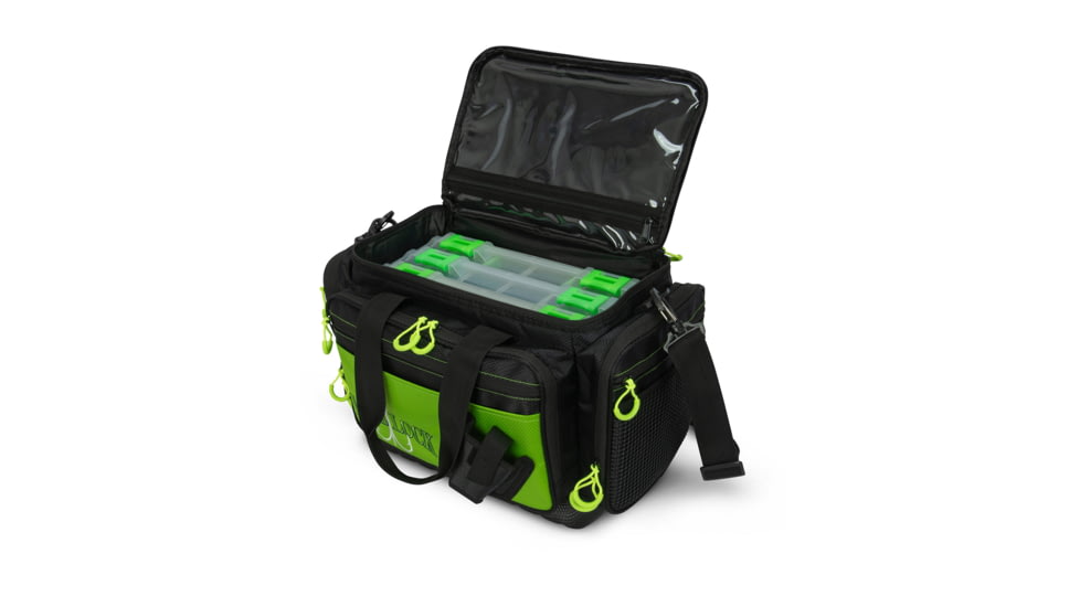 Lure Lock Soft Sided Bag &amp; 5 Medium Boxes w/Tak Liner Pack Combo, Clear/Green, Green/Black, LLPKC