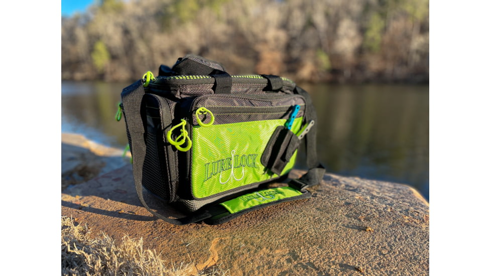 Lure Lock Soft Sided Bag &amp; 5 Medium Boxes w/Tak Liner Pack Combo, Clear/Green, Green/Black, LLPKC