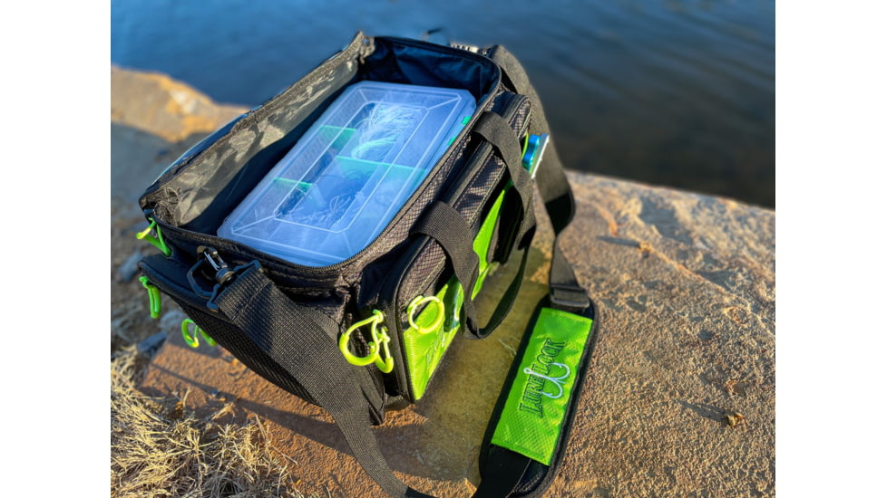 Lure Lock Soft Sided Bag &amp; 5 Medium Boxes w/Tak Liner Pack Combo, Clear/Green, Green/Black, LLPKC