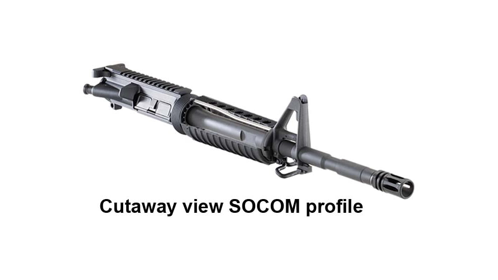 Luth-AR 14.5in SOCOM Profile Barrel Assy w/FSB and 2 Pc Handguard, 1-7, Chrome Lined, BA-F14-7C