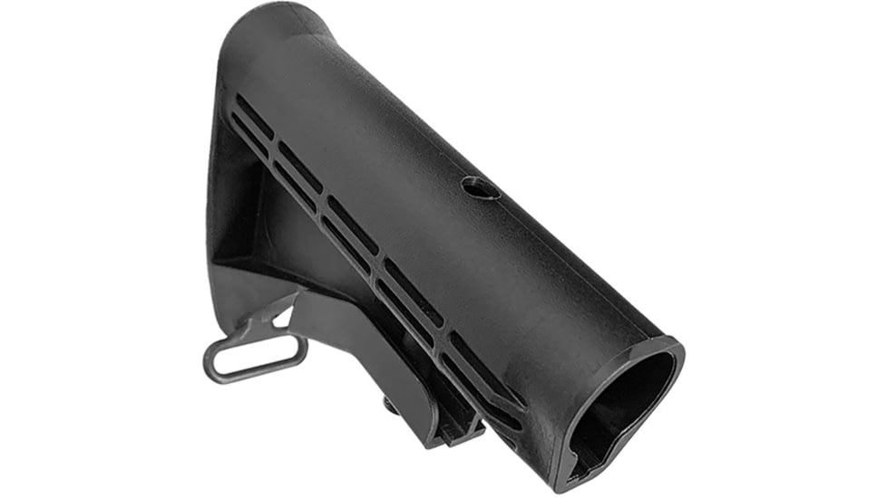 Luth-AR M4 Buttstock w/Rear Sling Swivel and Retro Latch Plate, Black, Carbine, BS-M4-ADP