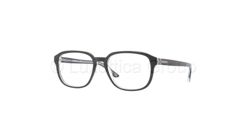 Luxottica LU3207 Eyeglass Frames C388-5218 - Top Black On Transparent Frame