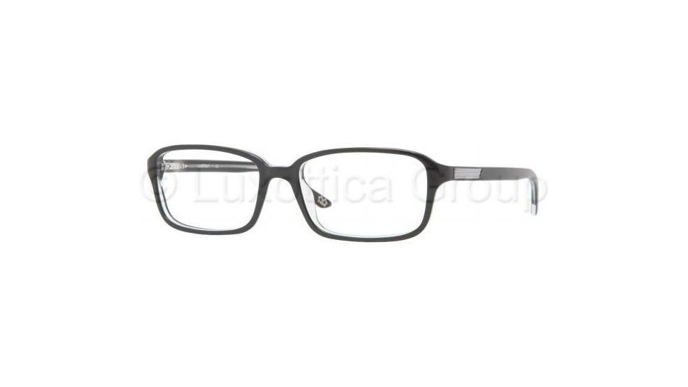 Luxottica LU3208 Progressive Prescription Eyeglasses C388-5317 - Top Black On Transparent Frame
