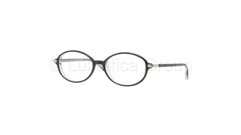 Luxottica LU4334 Single Vision Prescription Eyeglasses C388-5116 - Top Black On Transparent Frame