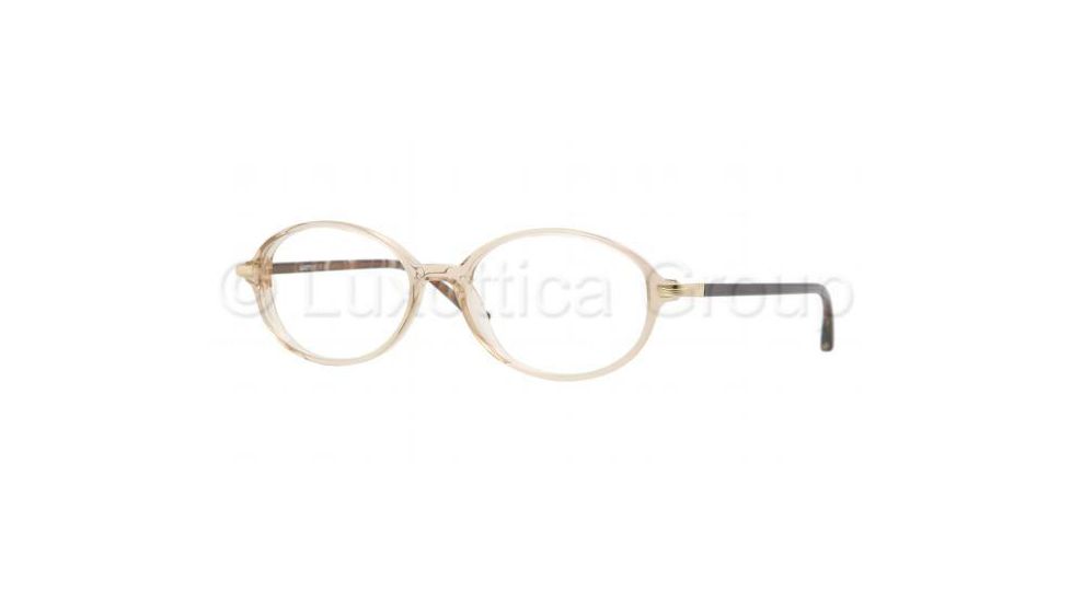 Luxottica LU4334 Single Vision Prescription Eyeglasses C484-5116 - Light Brown Transparent Frame