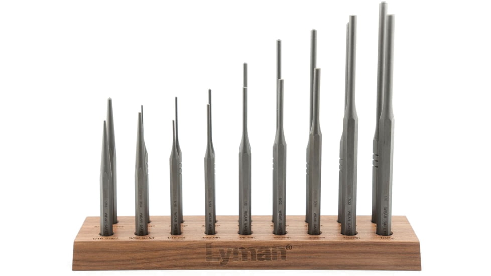 Lyman Armorers 18 Piece Hex Punch Set with Stand, Grey, 7031276