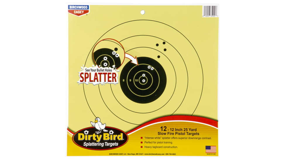 Lynx Defense Dirty Bird 12" 25 Yard Pistol Target 12 Pack, f47229