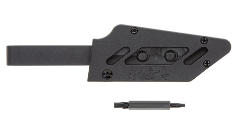 M&amp;P M&amp;P15 Multi-Tool Fixed Blade Knife, 3.3in, Stainless Steel Blade, 4.5in, Stainless Steel Handle, 1122585