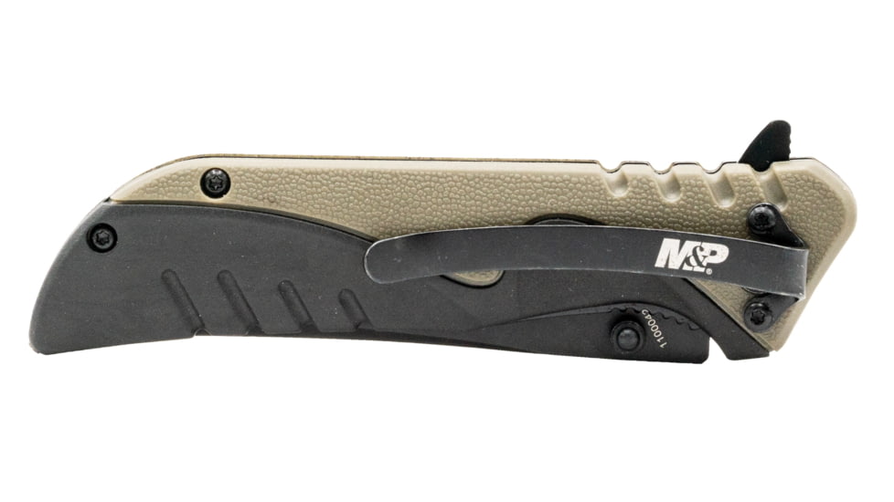 M&amp;P M2.0 Ultra Glide Folding Knife, 3.5in, 8Cr13MoV Steel Blade, 4.5in, Rubber Handle, OD Green, 1100042
