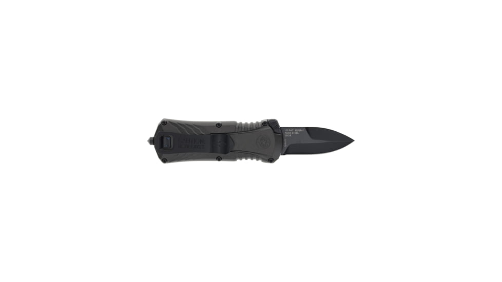 M&amp;P MPOTF Compact Assisted Opening Folding Knife, 1.9in, AUS-8 Steel, Spear Point Blade, Aluminum, Gray/Black Handle, Box, 1224861
