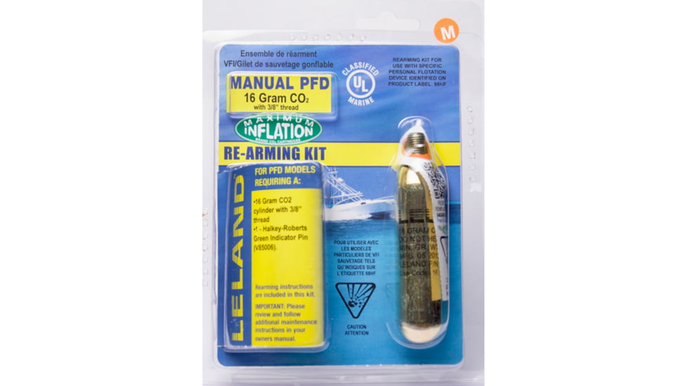 Maark4 Leland Co2 Manual Life Jacket Rearming Kit - 16 Gram Co2 Cartridge, 16g-manual-rearm-kit-life-jacket-accessories