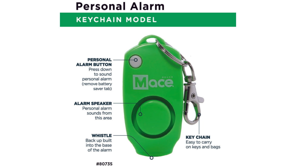 Mace Personal Alarm Keychain, Green, 80735