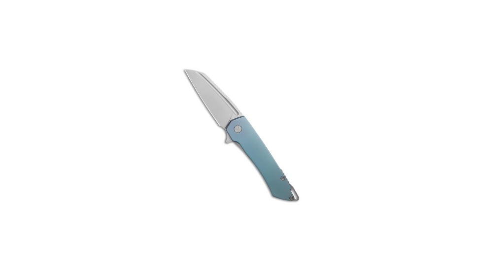 Machinewise Mojave Flipper Folding Knife, 3.50in, S90V, Wharncliffe Blade, Titanium, Blue Handle, w/ Navy Fade Ti, Blue/Gray, 8.375 inch, BHQ-223235