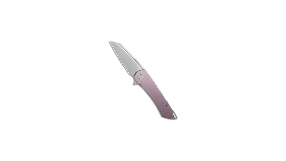 Machinewise Mojave Flipper Folding Knife, 3.50in, S90V, Wharncliffe Blade, Titanium, Pink Handle, Pink/Gray, 8.375 inch, BHQ-223237