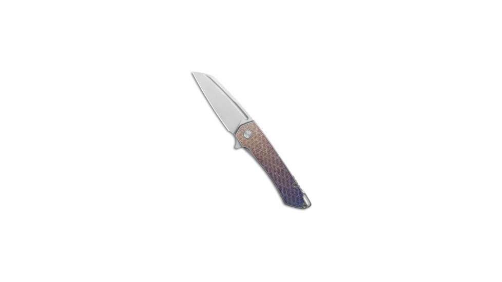 Machinewise MachineWise Mojave Flipper Knife Titanium Rainbow Stars Ti 3.50" S90V, Pink/Gray/Yellow/Blue, CPM S90V, adult, BHQ-235891