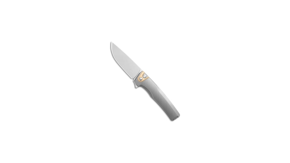 Machinewise Sonora Integral Folding Knife, 3.40in, CPM 20CV, Drop Point Blade, Titanium, Gray Handle, Fine Step Texture Raw, Gray/Gray, 7.80 inch, BHQ-210679
