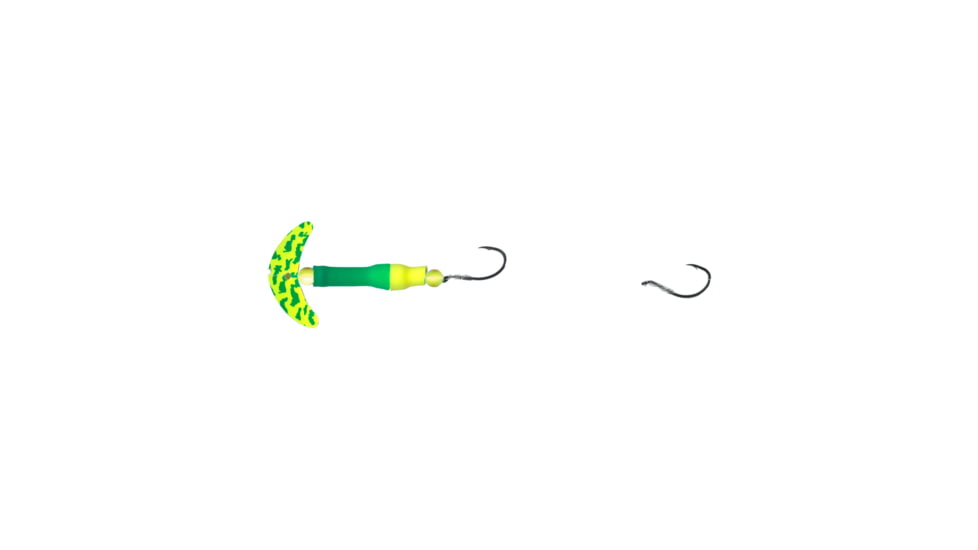 Mack's Lure Wally Pop Crawler Series Spinner, 2 Hooks Size 2, Leader 72 in, Chartreuse Green Tiger Smile Blade, Green/Yellow, 63062
