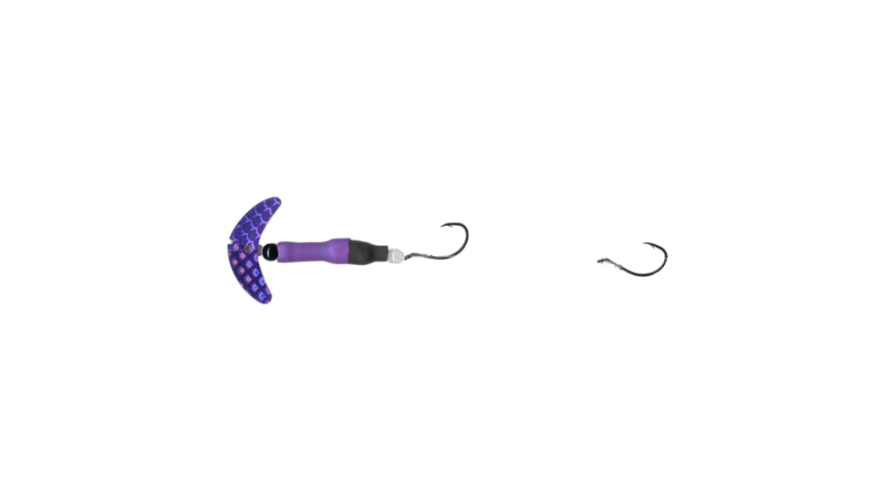 Mack's Lure Wally Pop Crawler Series Spinner, 2 Hooks Size 2, Leader 72 in, Purple Scale Smile Blade, Vivid Purple/Black, 63063