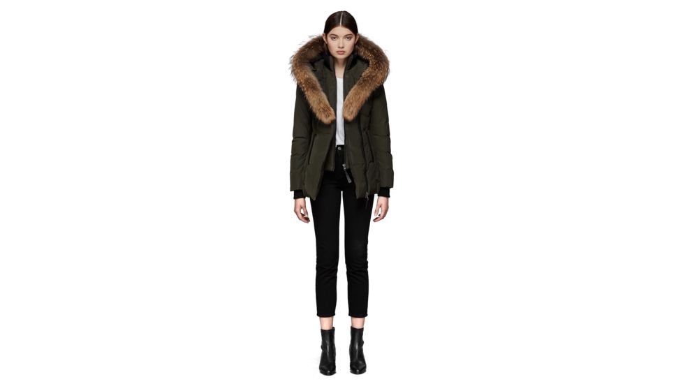 Mackage Adali Fitted Winter Down Coat With Fur Hood - Womens, Army, Extra Small, ADALI-ARMY-XS