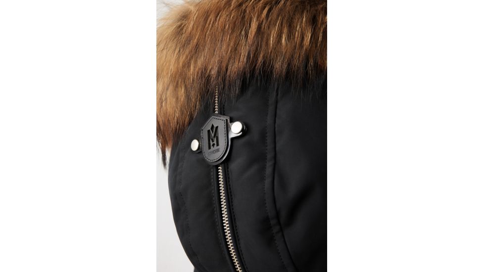 Mackage Akiva Waterproof Down Coat w/ Fur Hood, Black / Natural Fur, Large, Akiva-R-Black-L