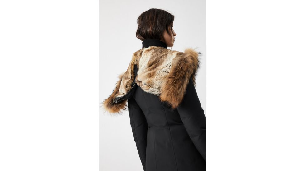 Mackage Akiva Waterproof Down Coat w/ Fur Hood, Black / Natural Fur, Large, Akiva-R-Black-L