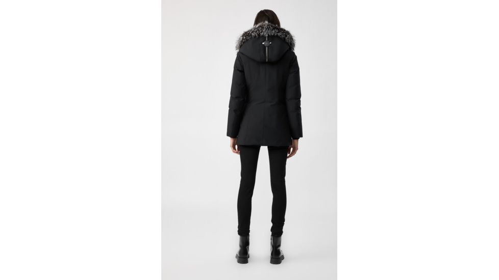 Mackage Akiva Waterproof Down Coat w/ Fur Hood, Black / Silverfox Fur, Extra Small, Akiva-XR-Black/Silver-XS