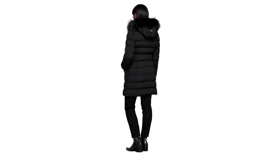 Mackage Calla Lightweight Down Coat With Fur Trimmed Hood - Womens, Black, Large, CALLA-BLACK-L