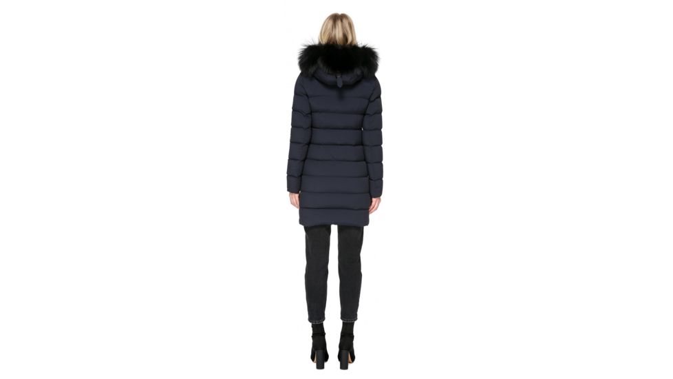 Mackage Calla Lightweight Down Coat With Fur Trimmed Hood - Womens, Navy, Small CALLA-NAVY-S
