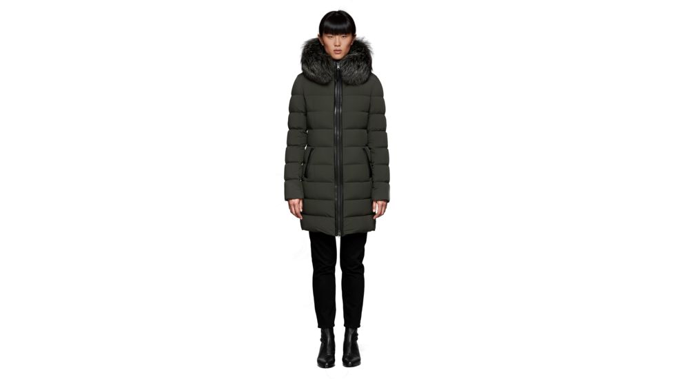 Mackage Calla Lightweight Down Coat With Fur Trimmed Hood - Womens, Spruce, Small, CALLA-SPRUCE-S