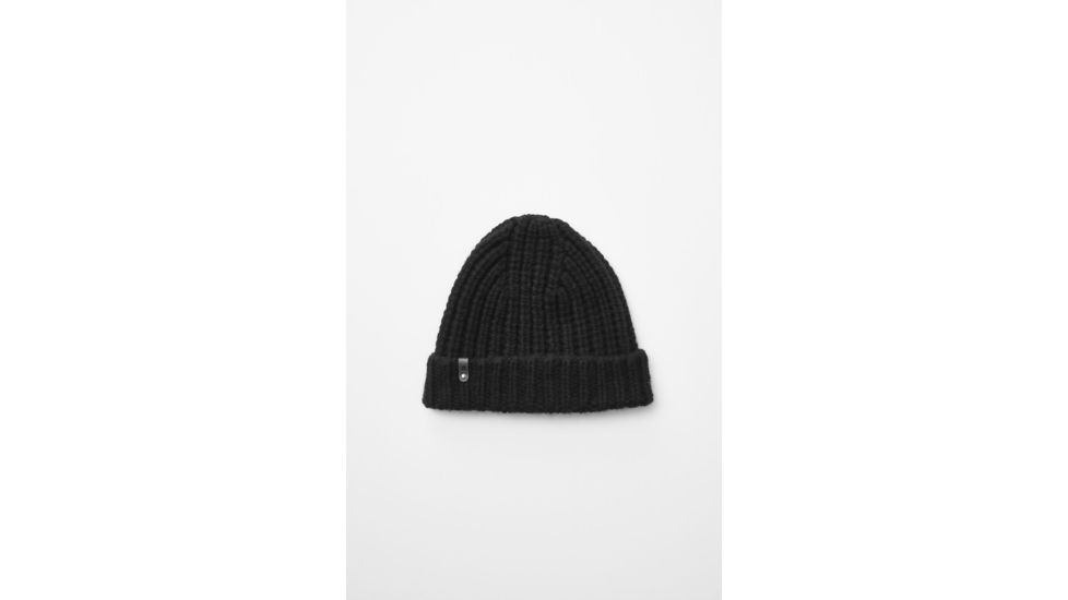 Mackage Doris Classic Knit Hat w/ Fox Fur Pompom - Womens, Black/Black, One Size, Doris-R-Black/Black
