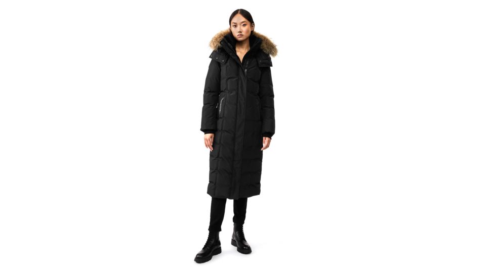 Mackage Jada Maxi Down Coat - Womens, Black / Natural Fur, Extra Small, Jada-R-Black-XS