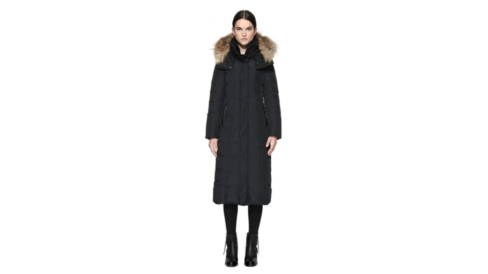 Mackage Jada Maxi Length Winter Down Coat With Sheepskin - Womens, Black, Extra Small JADA-BLACK-XS
