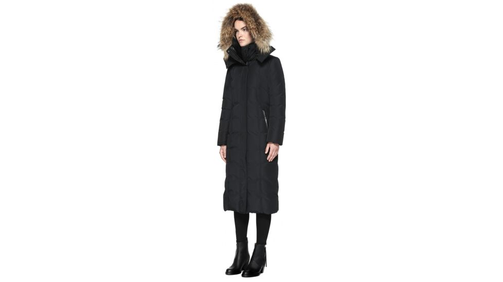 Mackage Jada Maxi Length Winter Down Coat With Sheepskin - Womens, Black, Extra Small JADA-BLACK-XS