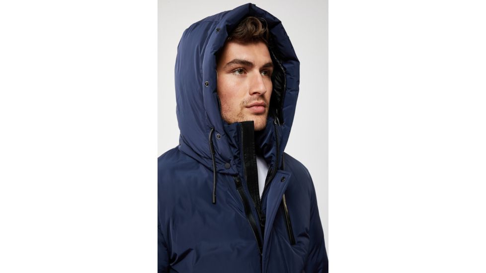 Mackage Nathan Down Bomber Jacket - Mens, Navy / Natural Fur, 46, Nathan-F-Navy-46
