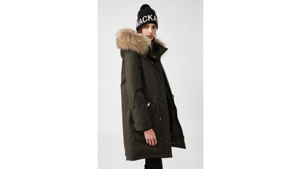 Mackage Rena Twill Parka - Womens, Army / Natural Fur, Extra Small, Rena-DR-Army-XS
