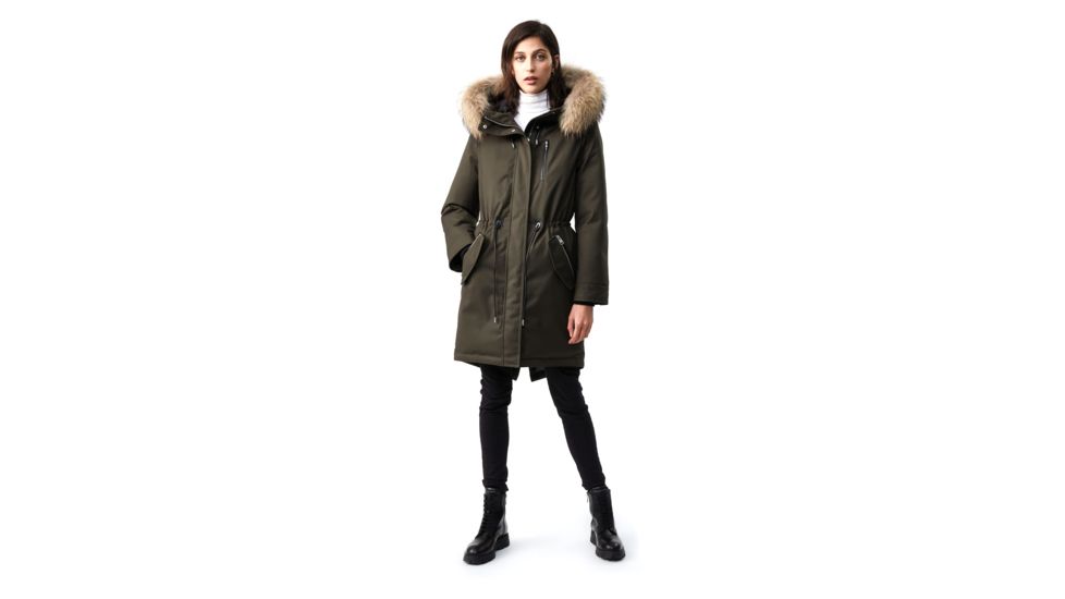 Mackage Rena Twill Parka - Womens, Army / Natural Fur, Extra Small, Rena-DR-Army-XS