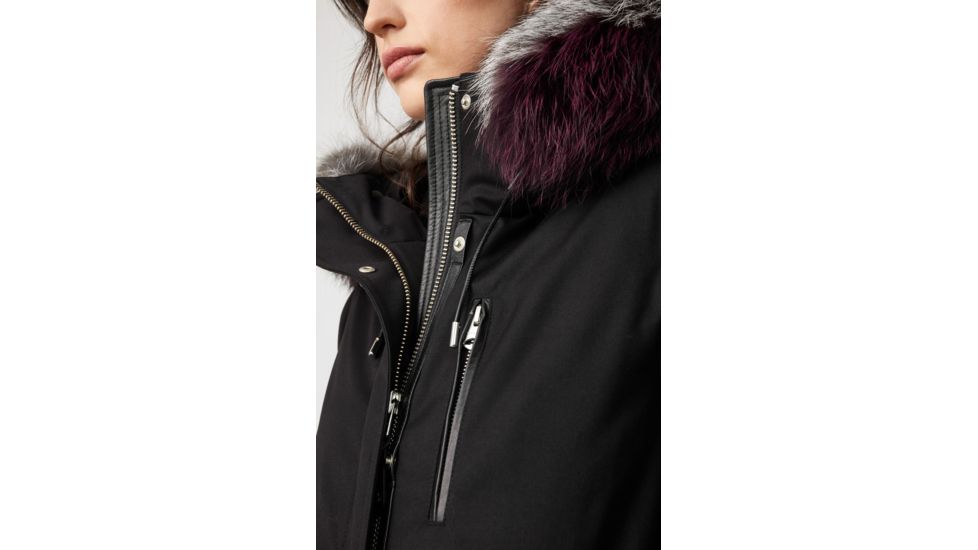 Mackage Rena Twill Parka - Womens, Black / Silverfox Dyed to Berry, Medium, Rena-DXR-Black/Berry-M