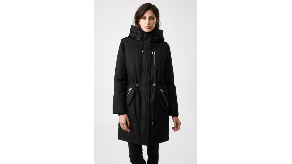 Mackage Rena Twill Parka - Womens, Black / Silverfox Dyed to Berry, Medium, Rena-DXR-Black/Berry-M