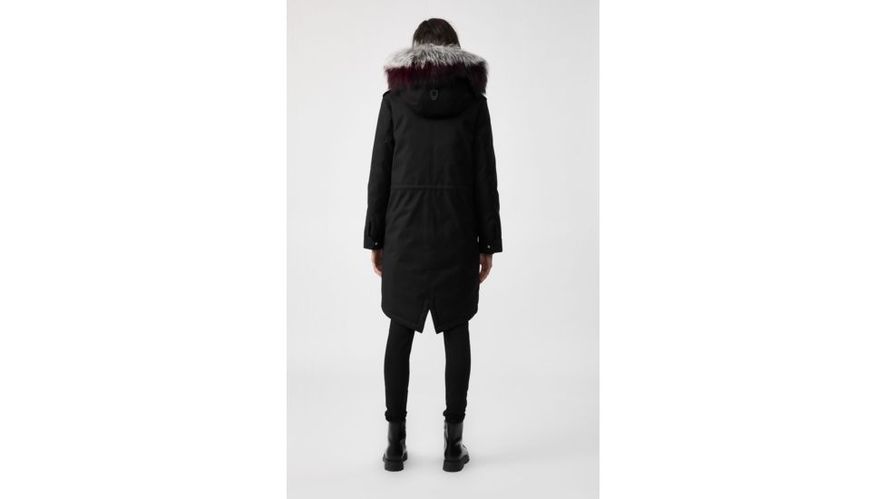 Mackage Rena Twill Parka - Womens, Black / Silverfox Dyed to Berry, Medium, Rena-DXR-Black/Berry-M