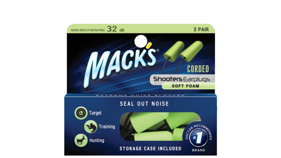 Macks Corded Foam Ear Plugs, 2 Pair MK4402