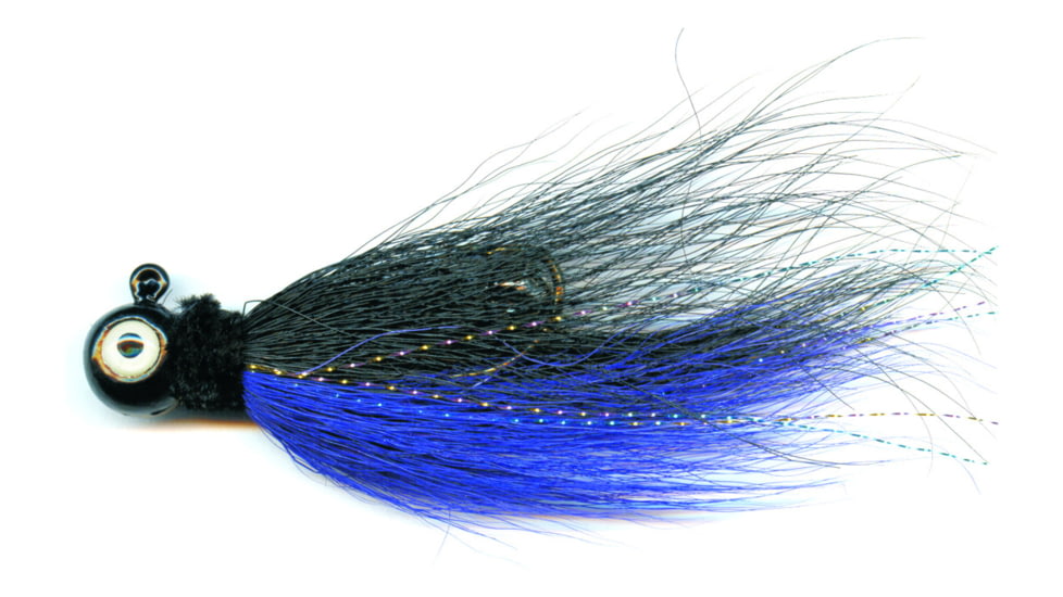 Macks Lure Rock Dancer Bucktail Jig, 1/2 oz, 2/0 Hook Black Head/Black/Purple Body, 18230