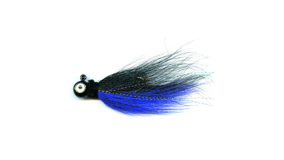 Macks Lure Rock Dancer Bucktail Jig, 3/8 oz, 2/0 Hook Black Head/Black/Purple Body, 18200
