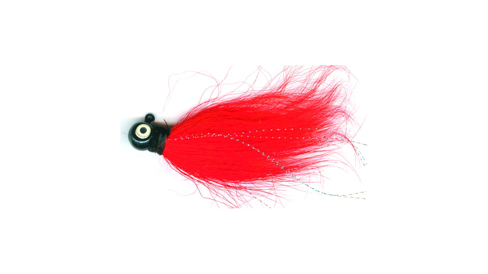 Macks Lure Rock Dancer Bucktail Jig, 3/8 oz, 2/0 Hook Black Head/Flame Orange Body, 18187