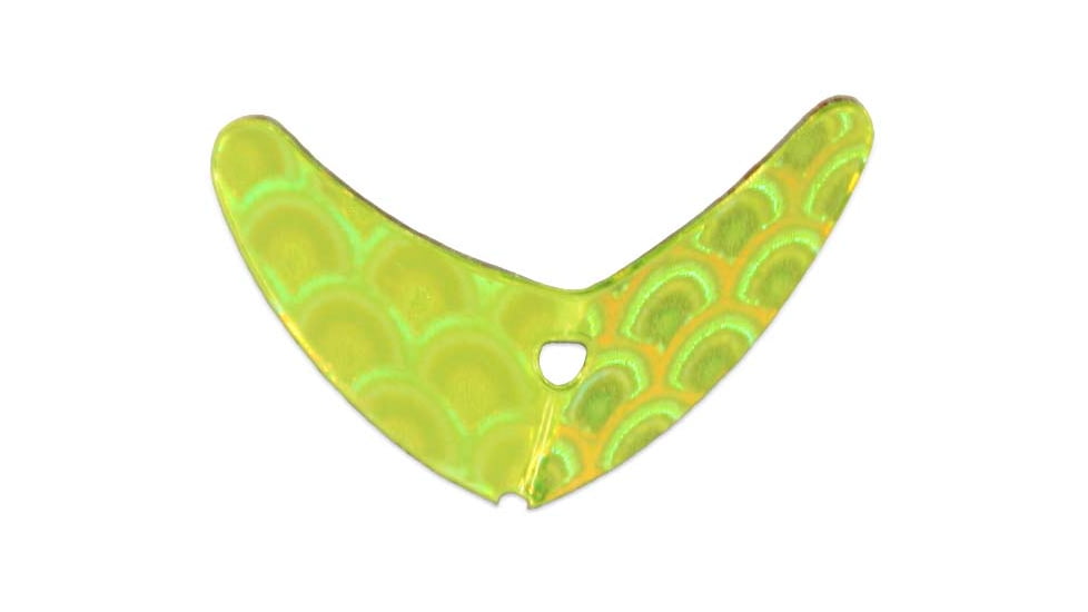 Macks Lure Smile Blade, Chartreuse Scale, 1 1/2in, 5 Pack, 65305