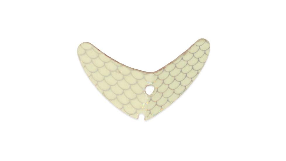 Macks Lure Smile Blade, Glow White Scale/Silver, 1.1in, 5 Pack, 65210