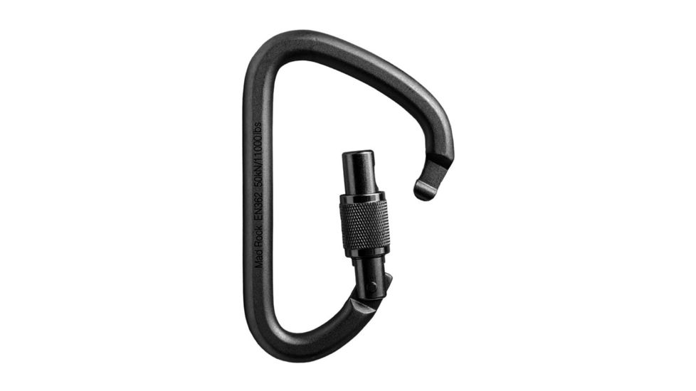 Mad Rock XL Steel Screw Lock Carabiner, Black 852210006828